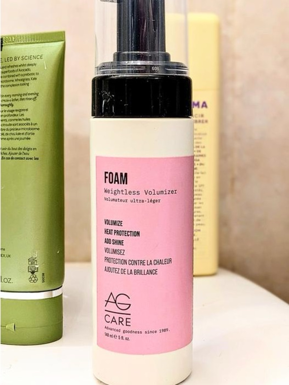 AG Care 
Foam Weightless Volumizer for Volume, Heat Protection and Shine